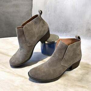 Lucky Brand Boots Women’s 7.5 Bianna Suede Ankle Bootie Brown Pull On EUC!